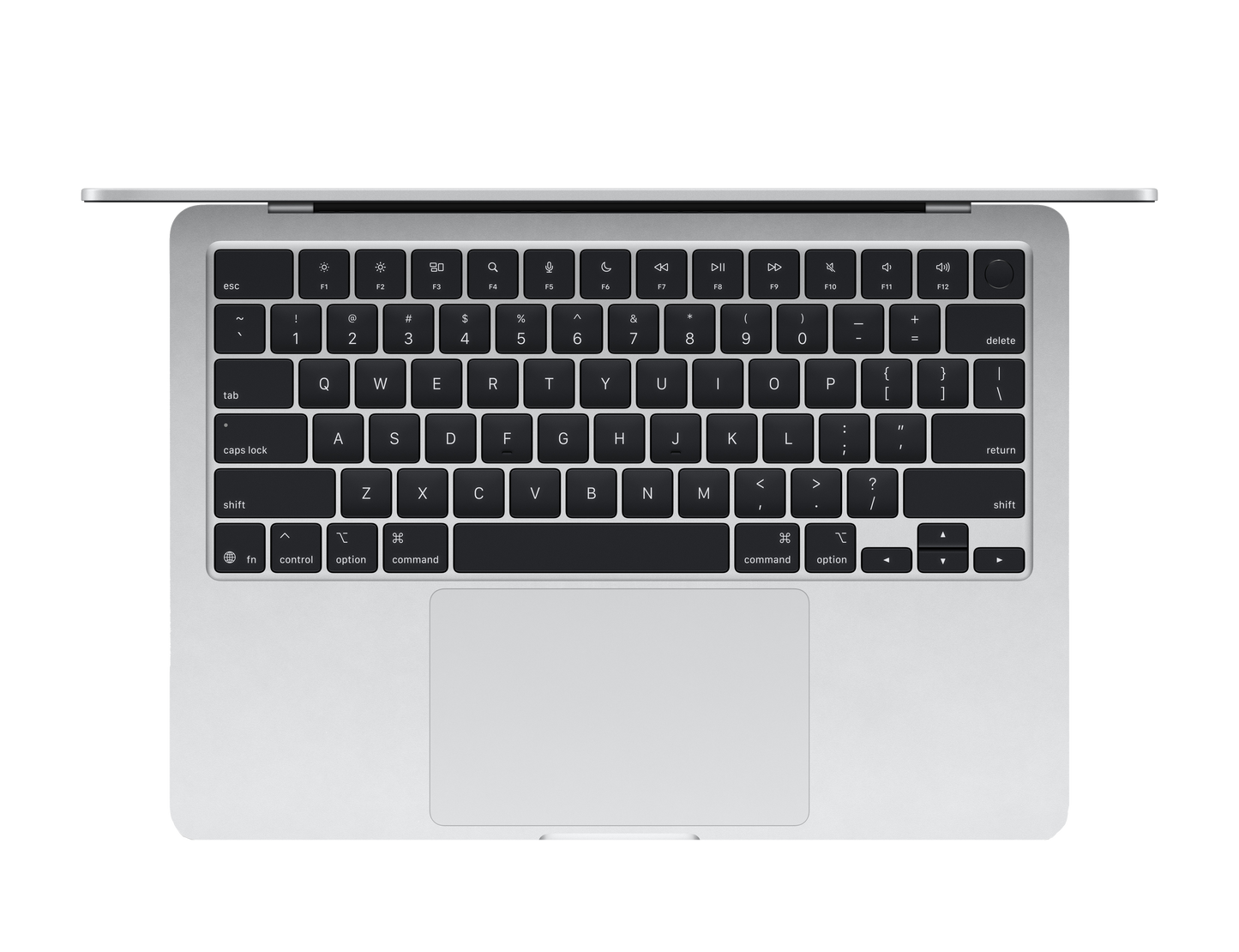 MacBook Air 13-inch - M4 - 10-core CPU - 10-core GPU - 24GB RAM - 512GB SSD - Silver Keyboard View