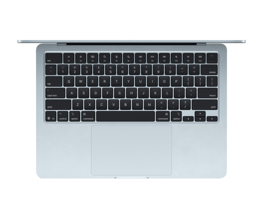 MacBook Air 13-inch - M4 - 10-core CPU - 10-core GPU - 16GB RAM - 512GB SSD - SkyBlue Keyboard View