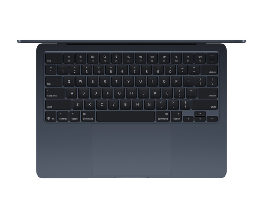 MacBook Air 13-inch - M4 - 10-core CPU - 10-core GPU - 24GB RAM - 512GB SSD - Midnight Keyboard View