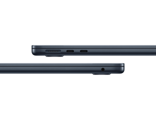 MacBook Air 13-inch - M4 - 10-core CPU - 10-core GPU - 24GB RAM - 512GB SSD - Midnight Close up of Ports