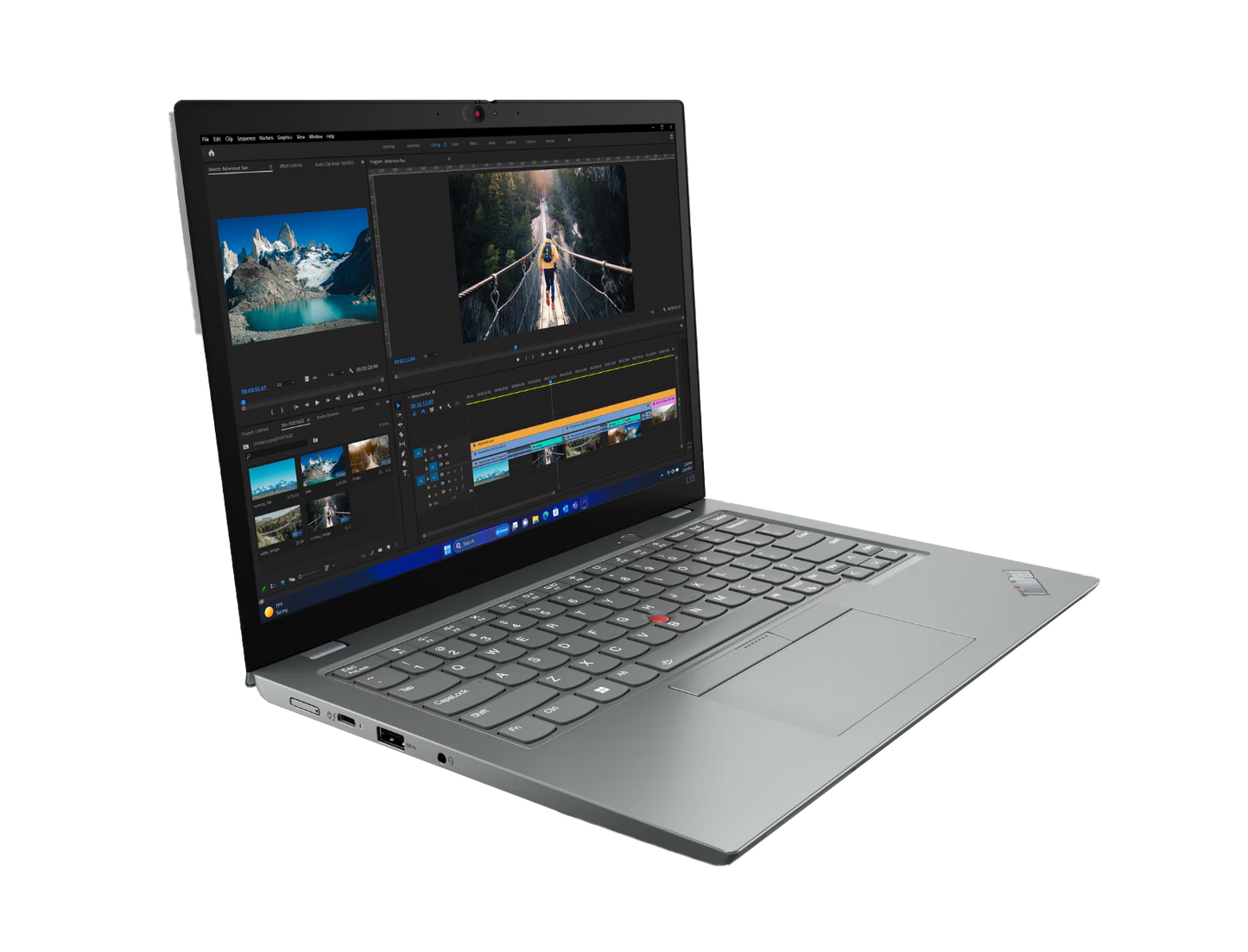 Lenovo ThinkPad L13 Gen 5 13.3-inch - Intel® Core™ Ultra5 - 16GB RAM - 512GB SSD - Windows 11 Pro Left Side View Open