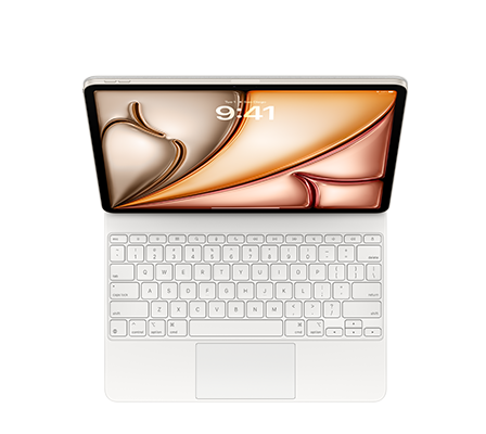 Apple Magic Keyboard/Cover Case for 13" Apple iPad Air 13 (2024), iPad Air 13 (2025) Tablet - English (US) Keyboard - White