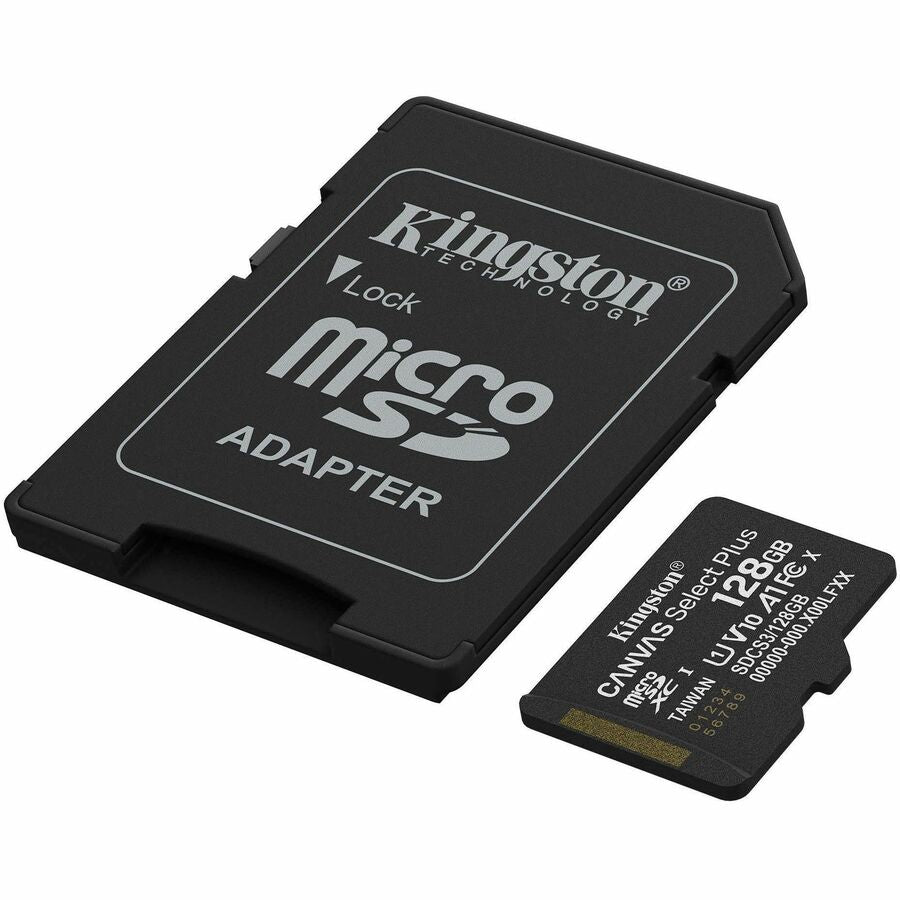 Kingston microSDXC Canvas Select Plus Gen3 150MB-s A1 Card + Adapter - 128GB