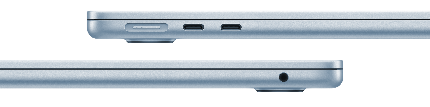 MacBook Air 13-inch - M4 - 10-core CPU - 10-core GPU - 16GB RAM - 512GB SSD - SkyBlue Close up of Ports