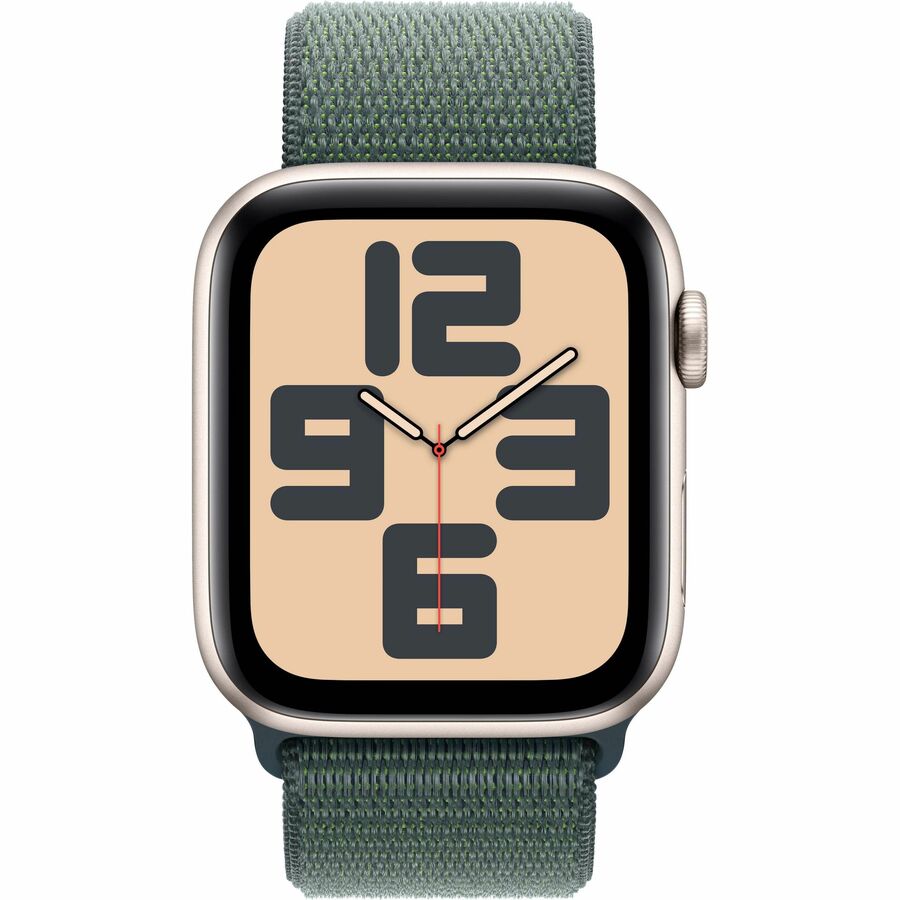 Apple Watch SE GPS 44mm Starlight Aluminum Case with Lake Green Band
