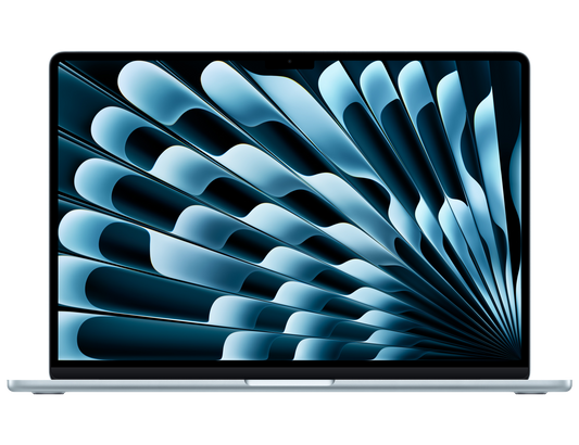 MacBook Air 15-inch - M4 - 10-core CPU - 10-core GPU - 16GB RAM - 256GB SSD - Sky Blue Open View