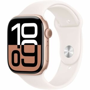 Apple Watch - Series 10 - GPS - 42mm - Rose Gold Aluminum Case - Light Blush Band - M/L