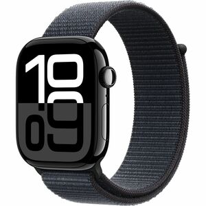Apple Watch - Series 10 - GPS - 42mm - Jet Black Aluminum Case - Ink Sport Loop Band