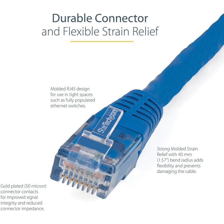 StarTech.com 50 ft Blue Molded Cat6 UTP Patch Cable - ETL Verified