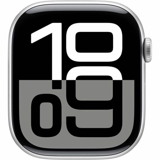 Apple Watch - Series 10 - GPS - 42mm - Silver Aluminum Case - Denim Band - S/M