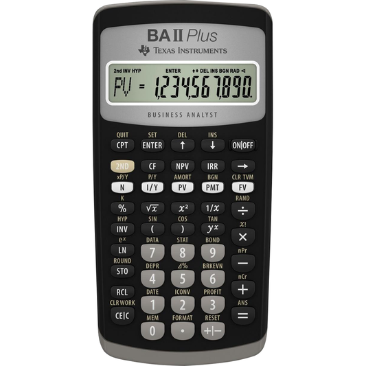 TI BA II Plus Financial Calculator - Black 1PK BP