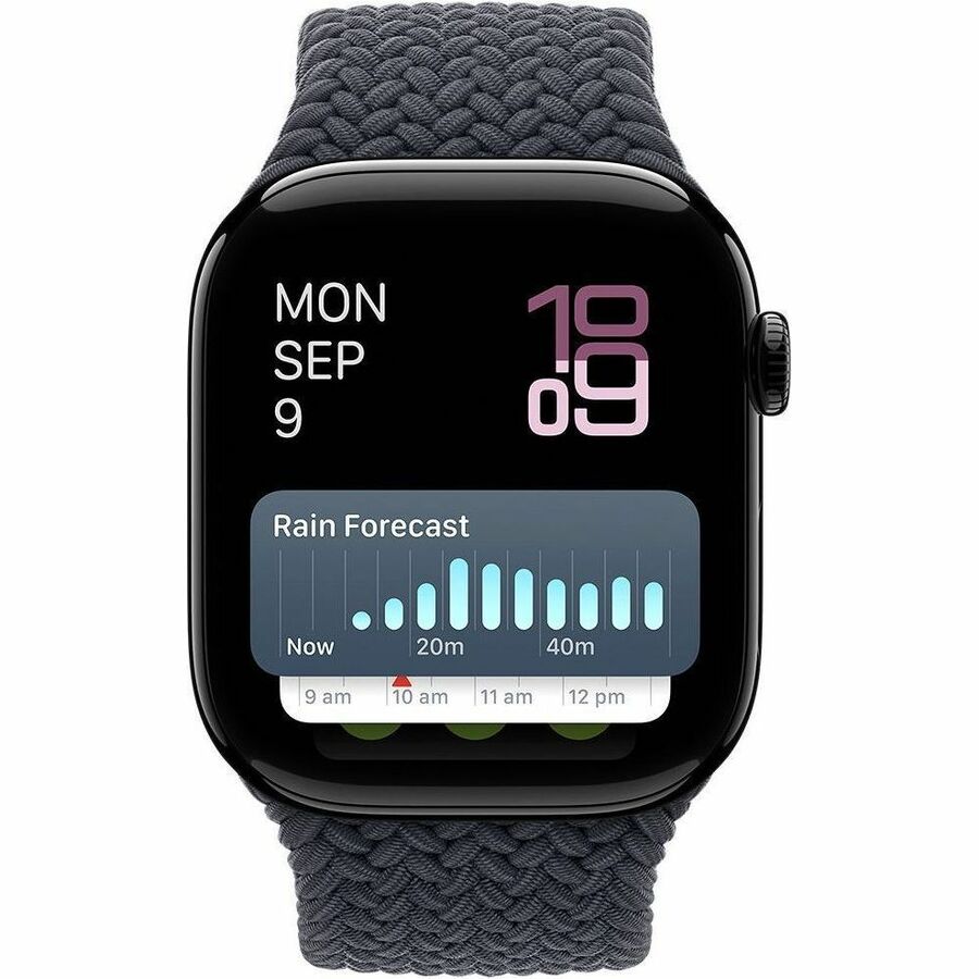 Apple Watch - Series 10 - GPS - 42mm - Jet Black Aluminum Case - Ink Sport Loop Band
