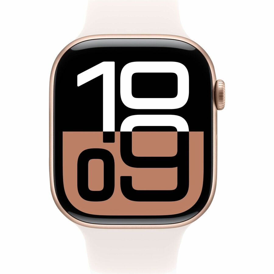 Apple Watch - Series 10 - GPS - 42mm - Rose Gold Aluminum Case - Light Blush Band - M/L