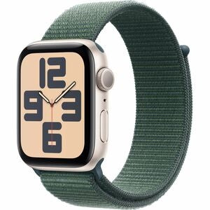 Apple Watch SE GPS 44mm Starlight Aluminum Case with Lake Green Band