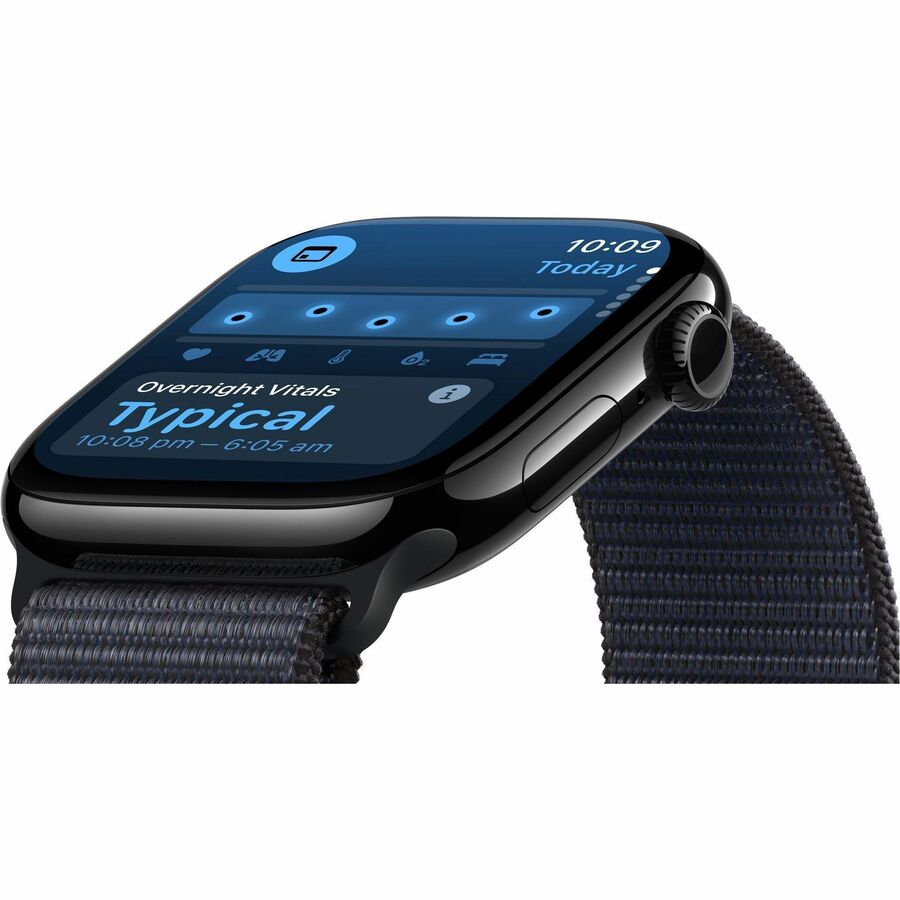 Apple Watch - Series 10 - GPS - 42mm - Jet Black Aluminum Case - Ink Sport Loop Band