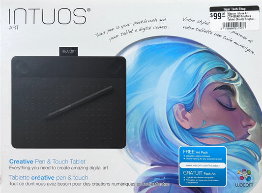 Wacom Intuos Art CTH490AK Graphics Tablet (Small) Graphics Tablet - 5.98" x 3.74" - 2540 lpi Cable - Pen - USB